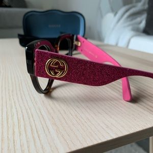 Gucci pink glitter frames